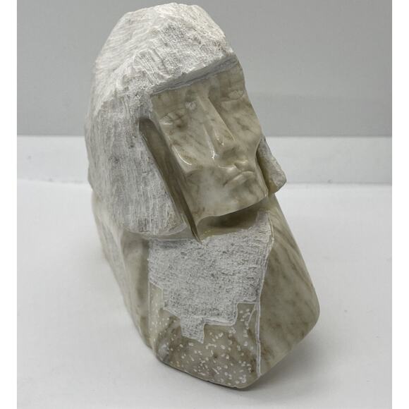 Hand Carved Alabaster Native American Navajo Indian Sculpture Signed by J. KIEN - Picture 3 of 7